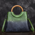 Artisan Retro Suede: Hand-Painted Leather Handbag