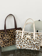 Leopard Faux Fur Tote Bag with Coin Purse - Tote Bag by Trendsi | Available at Handbags Specialist Headquarter