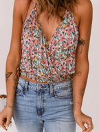 Floral Print Halter Cami - Tops by Trendsi | Available at Handbags Specialist Headquarter
