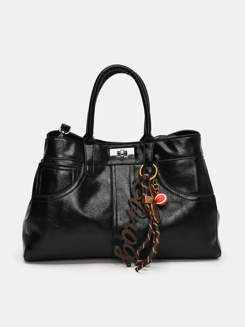 PU Leather Handbag with Pendant - Tote Bag by Trendsi | Available at Handbags Specialist Headquarter