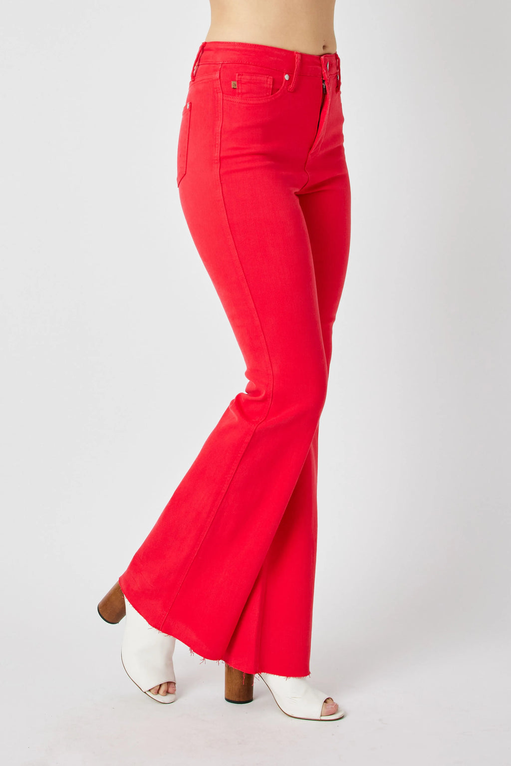 Judy Blue Full Size Hw Tummy Control Garment Dyed Flare Jeans Plus Size - Women / Jeans & Denim by Trendsi | Available at Handbags Specialist Headquarter