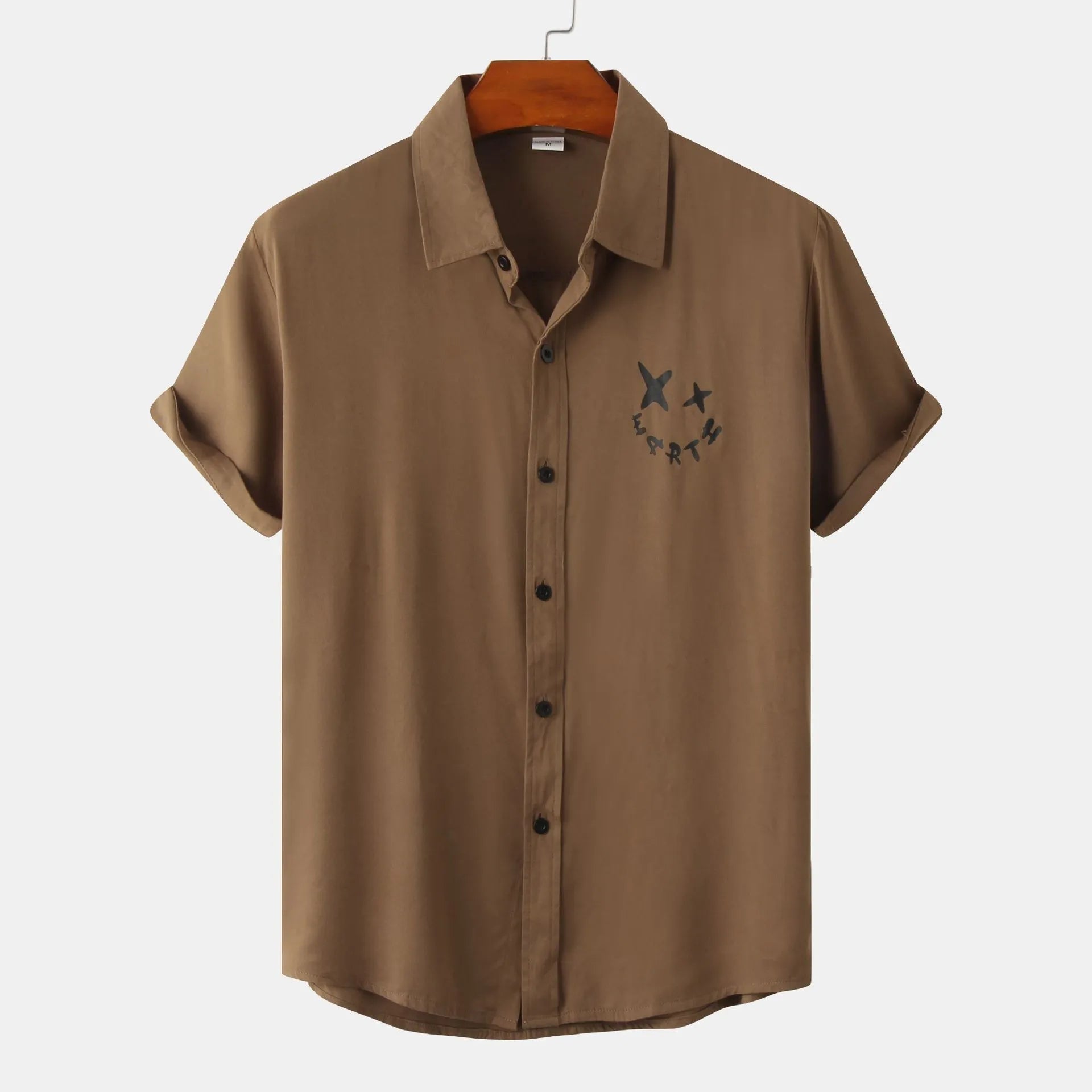 Men's Plus Size Casual Short Sleeve Button Down Shirt - mens-shirts by Trendsi | Available at Handbags Specialist Headquarter