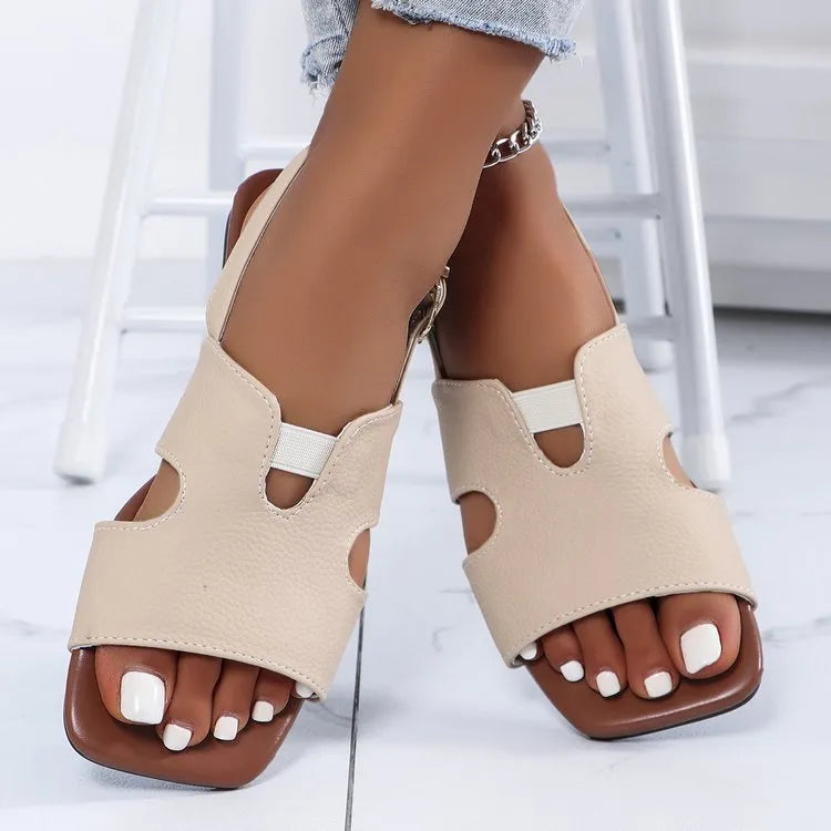 Cut-Out Open Toe Flats Sandals - Women Sandals by Trendsi | Available at Handbags Specialist Headquarter