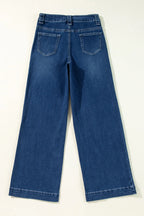 Wide Leg Pocketed High Waist Jeans - Women / Jeans & Denim by Trendsi | Available at Handbags Specialist Headquarter