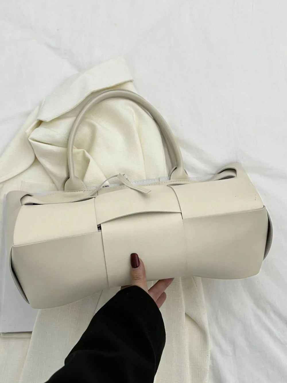 PU Leather Woven Handbag and Clutch Set - handbags by Trendsi | Available at Handbags Specialist Headquarter