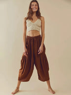Full Size Wide Leg Pants with Pockets - Women Pants by Trendsi | Available at Handbags Specialist Headquarter