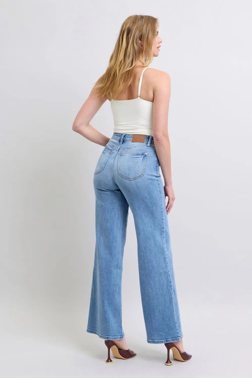 Judy Blue Full Size Wide Leg Jeans with Pockets - Women / Jeans & Denim by Trendsi | Available at Handbags Specialist Headquarter