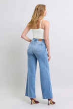 Judy Blue Full Size Wide Leg Jeans with Pockets - Women / Jeans & Denim by Trendsi | Available at Handbags Specialist Headquarter