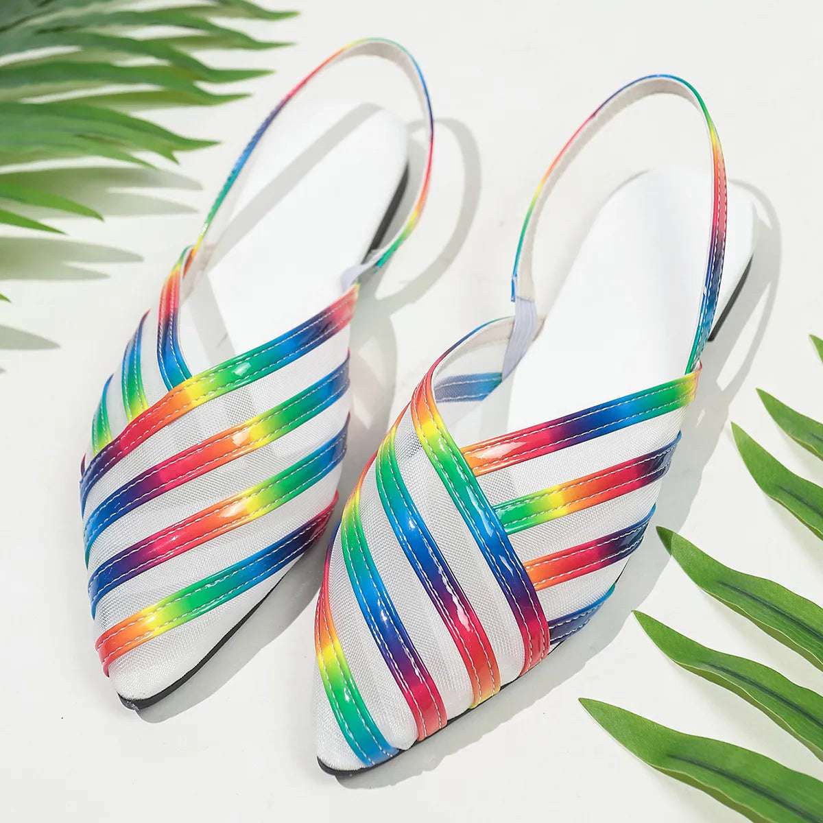 Point Toe Mesh Flats Sandals - Women Sander by Trendsi | Available at Handbags Specialist Headquarter