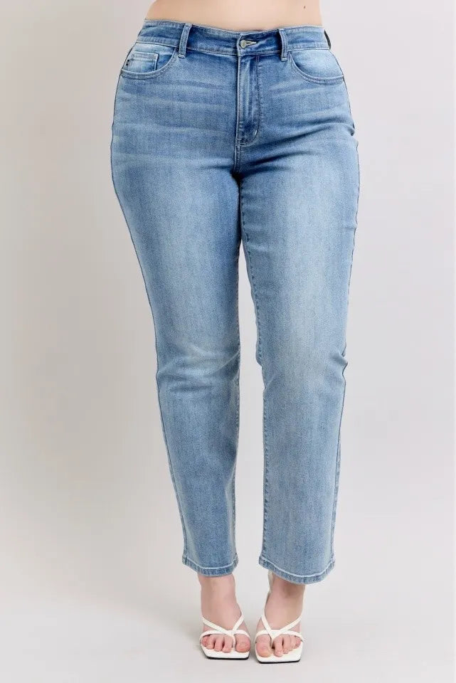 Judy Blue Plus Size High Waist Dad Jeans - Women / Jeans & Denim by Trendsi | Available at Handbags Specialist Headquarter