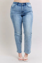 Judy Blue Plus Size High Waist Dad Jeans - Women / Jeans & Denim by Trendsi | Available at Handbags Specialist Headquarter