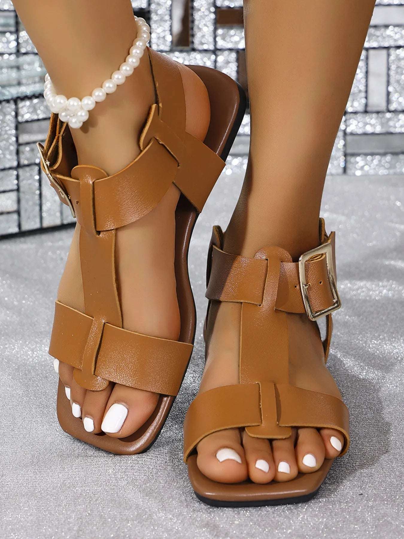 Buckle Strap Flat Sandals - Women Sandals by Trendsi | Available at Handbags Specialist Headquarter
