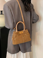 Suede Adjustable Strap Double-Use Handbag - handbags by Trendsi | Available at Handbags Specialist Headquarter