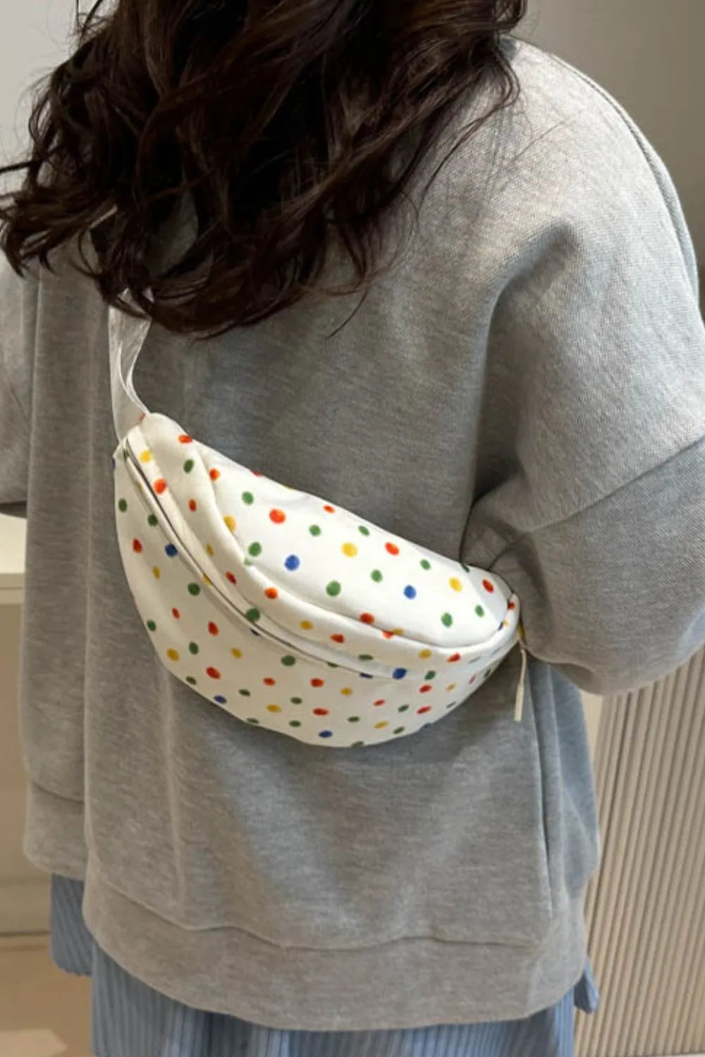 Contrast Polka Dot Crossbody Bag - Handbags by Trendsi | Available at Handbags Specialist Headquarter