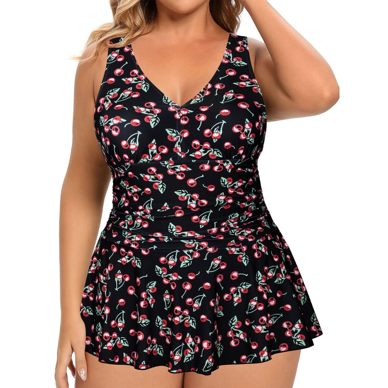 Plus Size Printed Swimsuit Dress