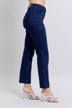 Judy Blue Full Size Hw Work Wear Knee Patch Straight Jeans Plus Size - Women / Jeans & Denim by Trendsi | Available at Handbags Specialist Headquarter