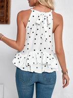 Ruffled Printed Halter Neck Cami Top - Tops by Trendsi | Available at Handbags Specialist Headquarter