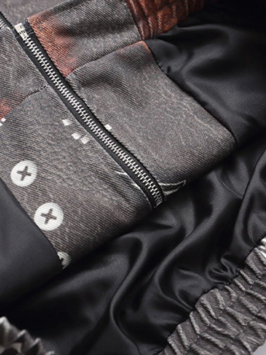 Men's Gothic Cross Print Distressed Denim Jacket - Men's jackets by Trendsi | Available at Handbags Specialist Headquarter