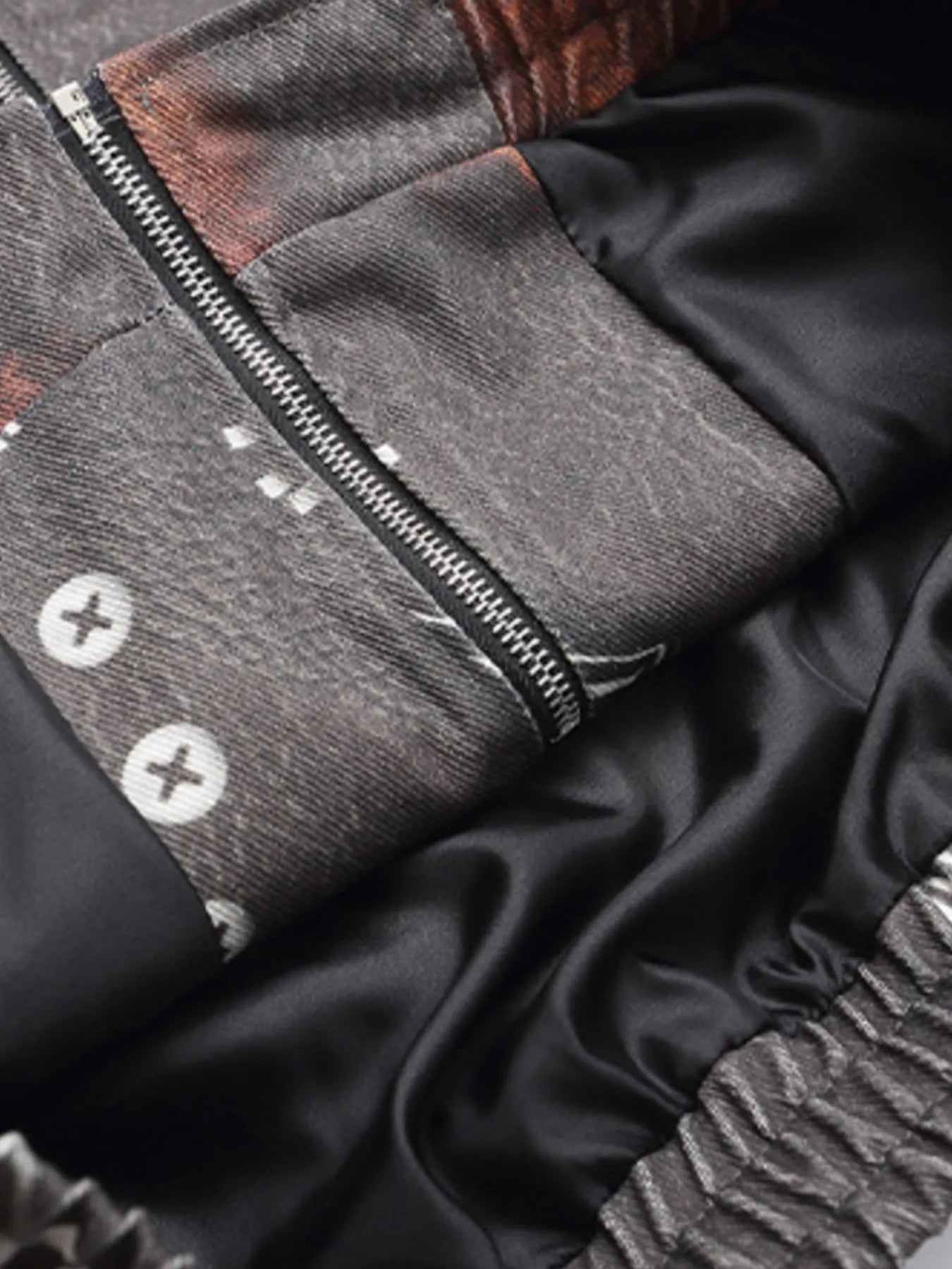 Men's Gothic Cross Print Distressed Denim Jacket - Men's jackets by Trendsi | Available at Handbags Specialist Headquarter