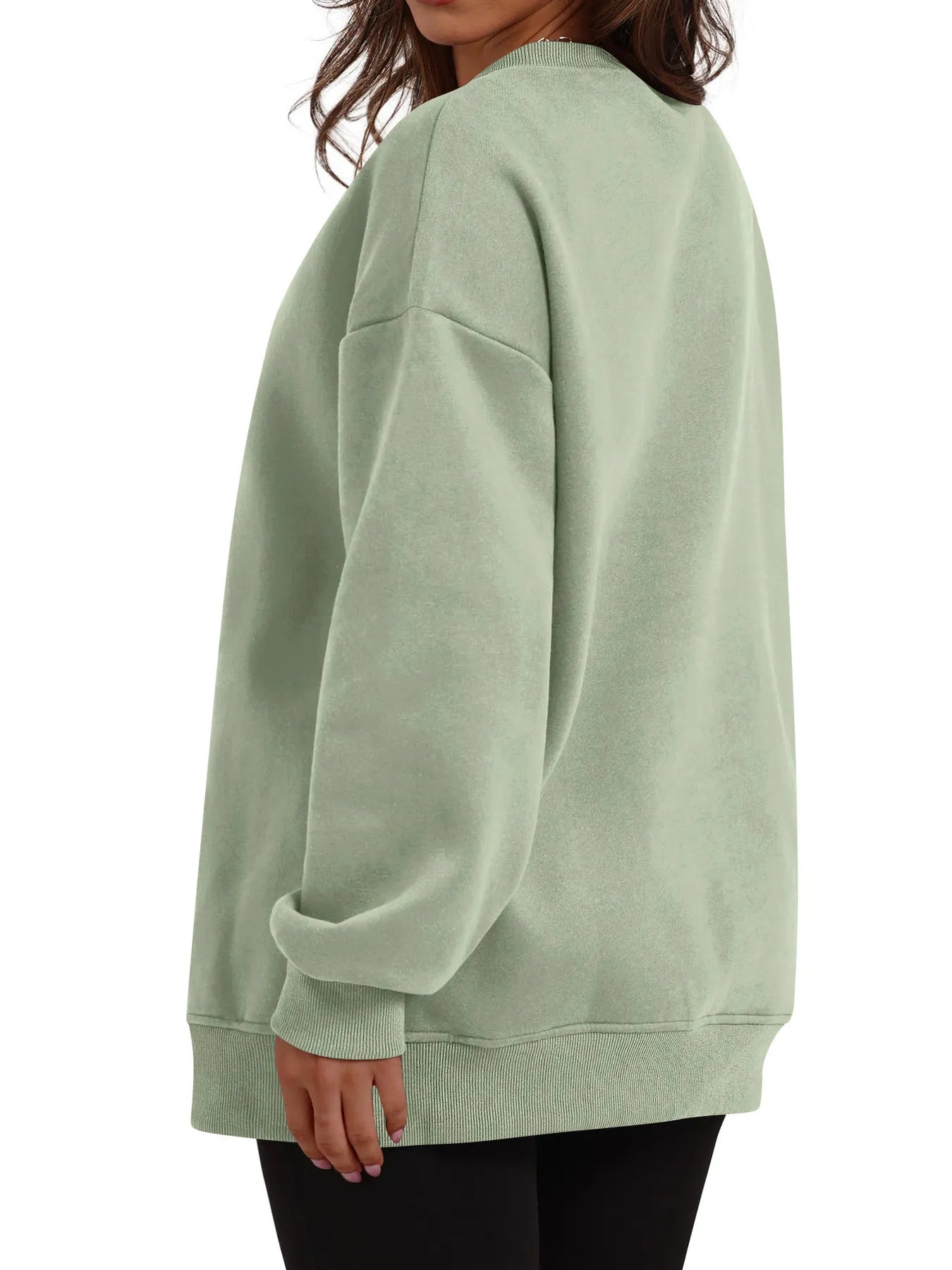 Oversized Long Sleeve Crewneck Sweatshirt - Tops by Trendsi | Available at Handbags Specialist Headquarter