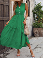 Notched Sleeveless Maxi Tank Dress - Maxi Dress by Trendsi | Available at Handbags Specialist Headquarter