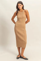 HYFVE Round Neck Bodycon Ribbed Knit Dress - Maxi Dress by Trendsi | Available at Handbags Specialist Headquarter