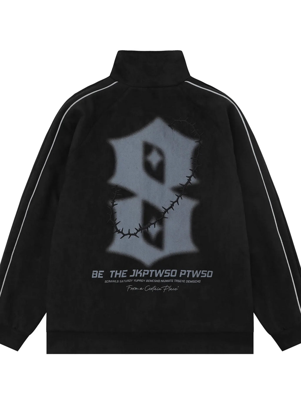 Men's Letter Graphic Track Jacket with Contrast Trim - Men's jackets by Trendsi | Available at Handbags Specialist Headquarter