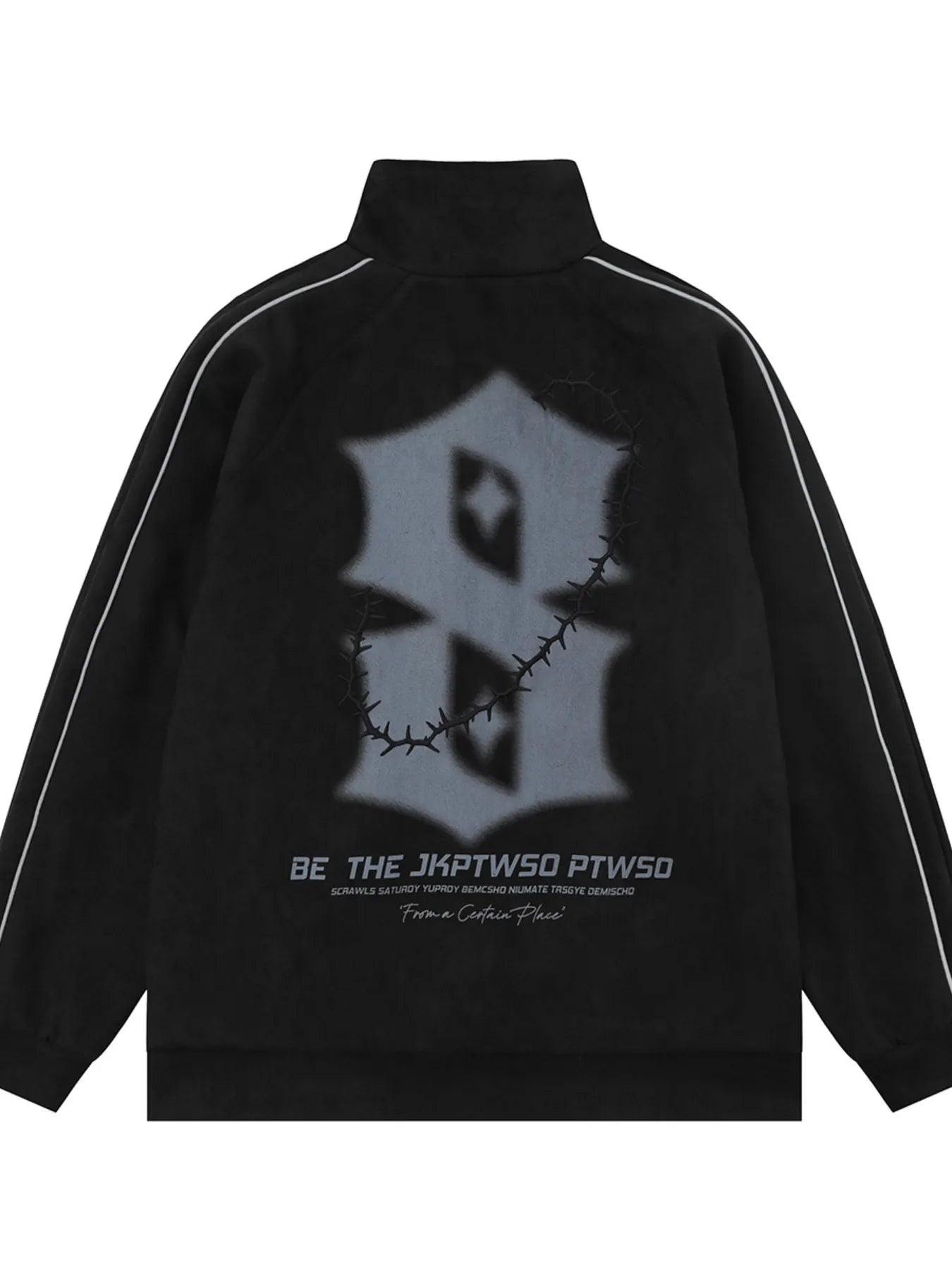 Men's Letter Graphic Track Jacket with Contrast Trim - Men's jackets by Trendsi | Available at Handbags Specialist Headquarter