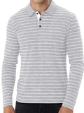 Men's Striped Long Sleeve Polo Shirt - Men's Polo shirt by Trendsi | Available at Handbags Specialist Headquarter