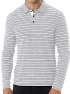 Men's Striped Long Sleeve Polo Shirt - Men's Polo shirt by Trendsi | Available at Handbags Specialist Headquarter