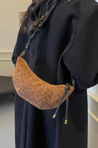 PU Leather Strap Suede Shoulder Bag - Handbags by Trendsi | Available at Handbags Specialist Headquarter