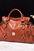 PU Leather Handbag with Tassels - Handbags by Trendsi | Available at Handbags Specialist Headquarter