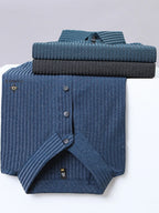 Men's Plus Size Ribbed Short Sleeve Polo Shirt - Men's Polo shirt by Trendsi | Available at Handbags Specialist Headquarter