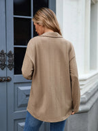 Button Down Long Sleeve Shirt - Women's Down Shirt Tops by Trendsi | Available at Handbags Specialist Headquarter