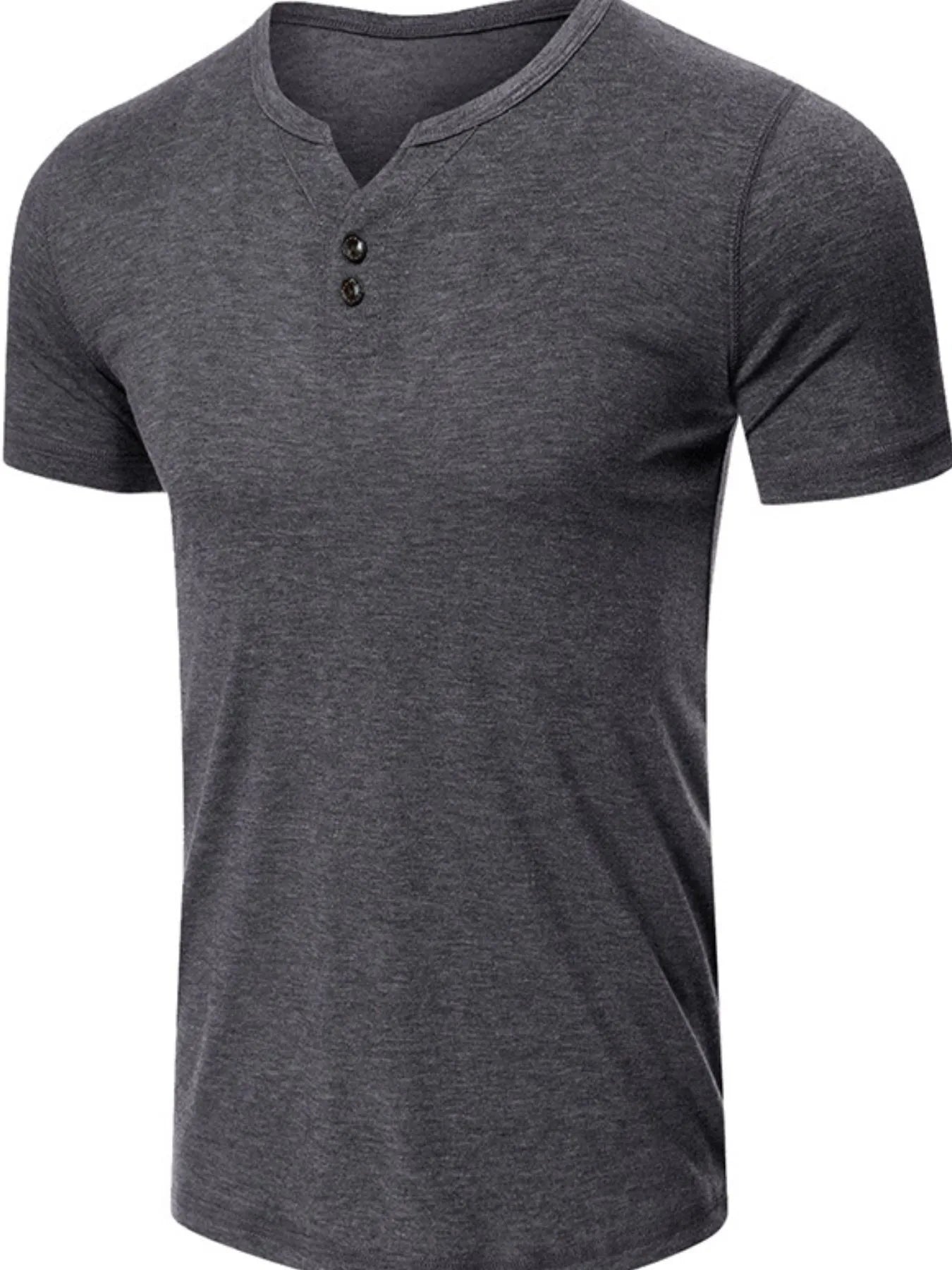 Men's Henley Short Sleeve Polo Top - Men's Polo shirt by Trendsi | Available at Handbags Specialist Headquarter