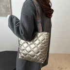 PU Leather Printed Strap Quilted Handbag - Tote Bag by Trendsi | Available at Handbags Specialist Headquarter