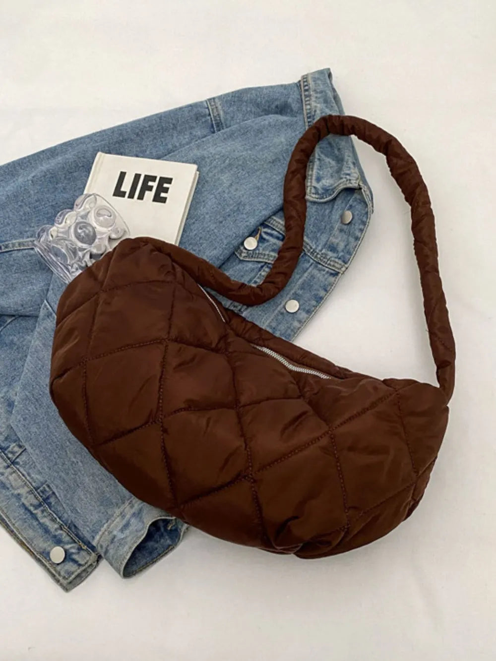 Quilted Polyester Crossbody Bag - Handbags by Trendsi | Available at Handbags Specialist Headquarter