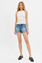 RISEN Low Rise Patched Pocket Shorts - Women / Jeans & Denim by Trendsi | Available at Handbags Specialist Headquarter