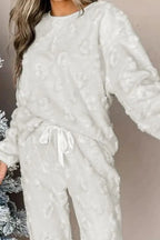 Round Neck Long Sleeve Top and Pants Lounge Set - Sleepwear by Trendsi | Available at Handbags Specialist Headquarter