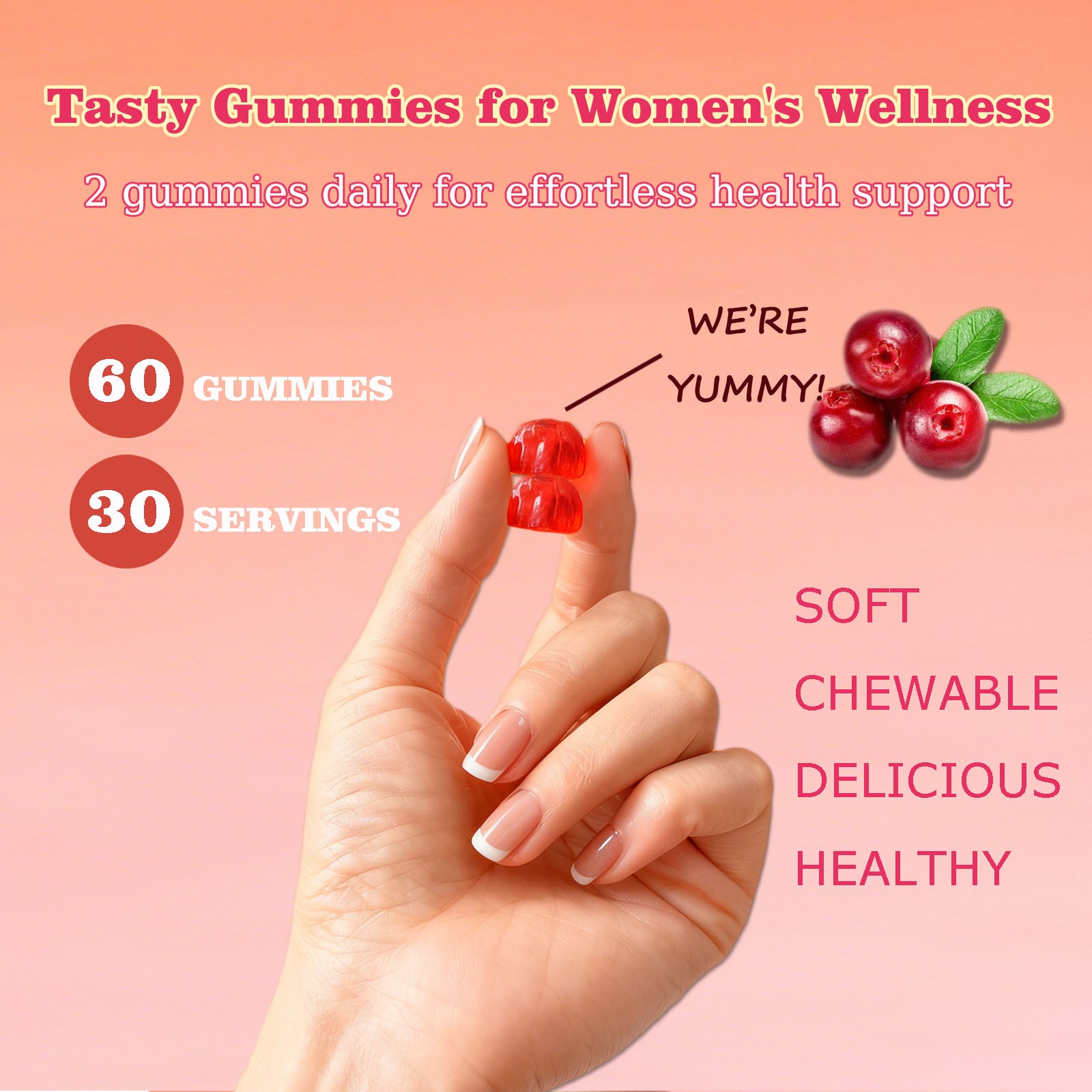 Cranberry Probiotic Gummies - 60 Vegan Pack