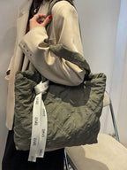 Quilted Nylon Large Tote Bag - Tote Bag by Trendsi | Available at Handbags Specialist Headquarter