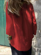 Full Size Round Neck Relaxed Fit Blouse Plus Size - Tops by Trendsi | Available at Handbags Specialist Headquarter