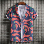 Men's Plus Size Chili Print Hawaiian Beach Shirt - mens-shirts by Trendsi | Available at Handbags Specialist Headquarter