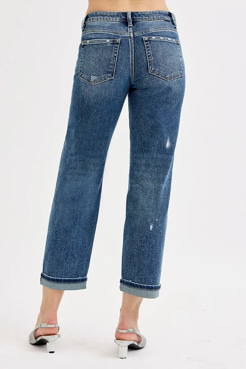 RISEN Full Size Low Rise Crop Boyfriend Jeans Plus Size - Women / Jeans & Denim by Trendsi | Available at Handbags Specialist Headquarter