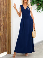 Surplice Neck Sleeveless Maxi Dress - Maxi Dress by Trendsi | Available at Handbags Specialist Headquarter