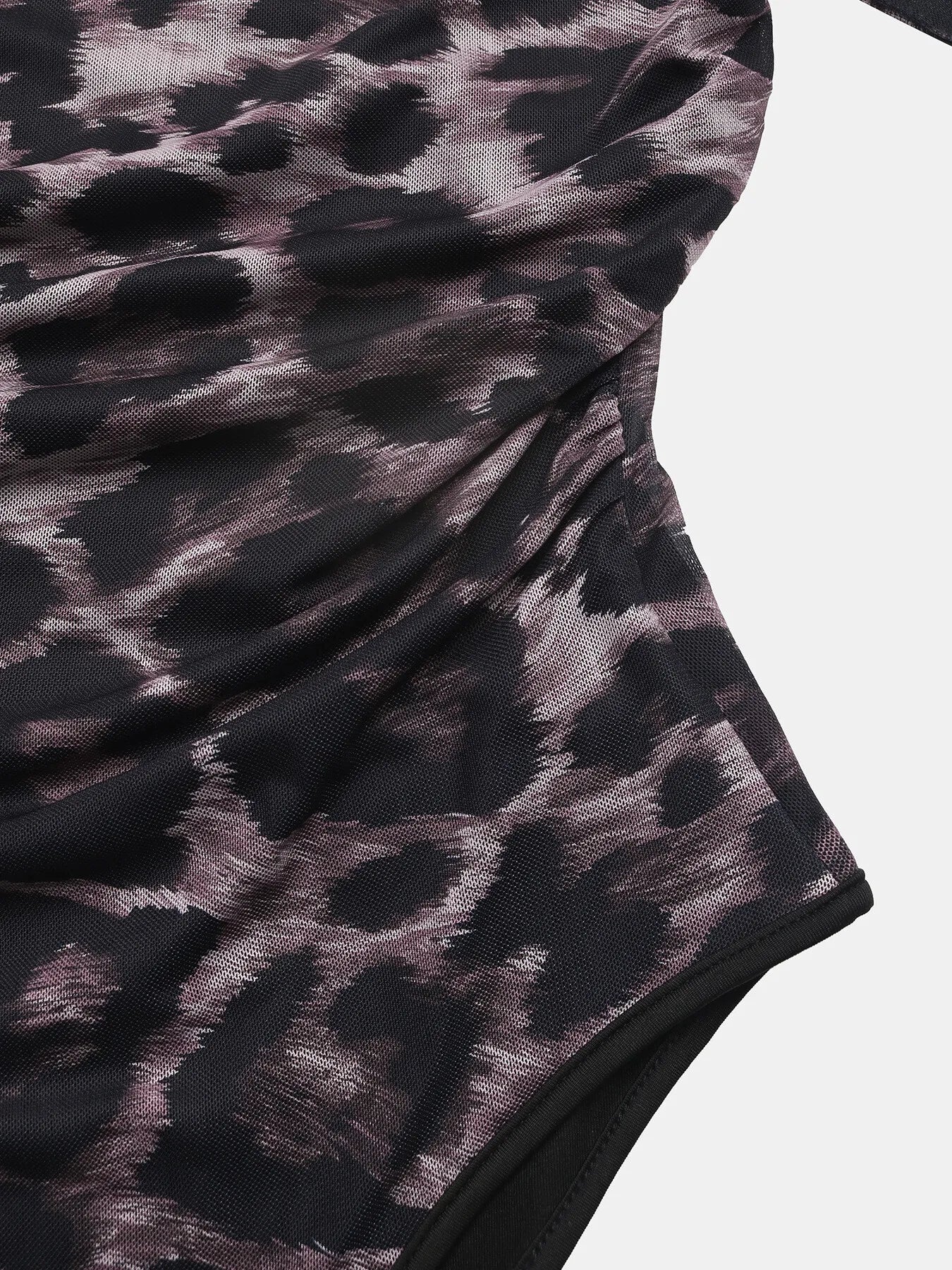 Leopard Print One Shoulder Long Sleeve Bodysuit - Tops by Trendsi | Available at Handbags Specialist Headquarter