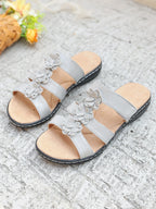 Flower Multi-Strap Flat Sandals - Women Sandals by Trendsi | Available at Handbags Specialist Headquarter