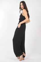 VERY J Pintuck Detail Woven Sleeveless Jumpsuit - Sleepwear by Trendsi | Available at Handbags Specialist Headquarter
