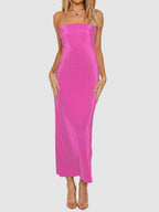 Lace-Up Back Tube Maxi Dress - Maxi Dress by Trendsi | Available at Handbags Specialist Headquarter