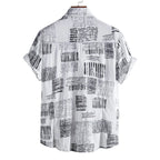 Men's Plus Size Casual Printed Short Sleeve Shirt - mens-shirts by Trendsi | Available at Handbags Specialist Headquarter